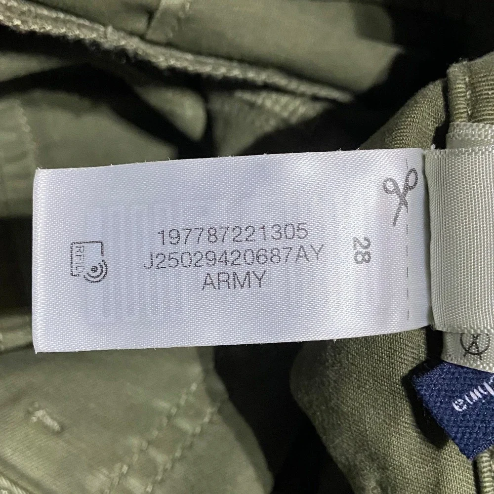 Veronica Beard Arya Straight Leg Crop High Rise Pants Army Green 28 Utility